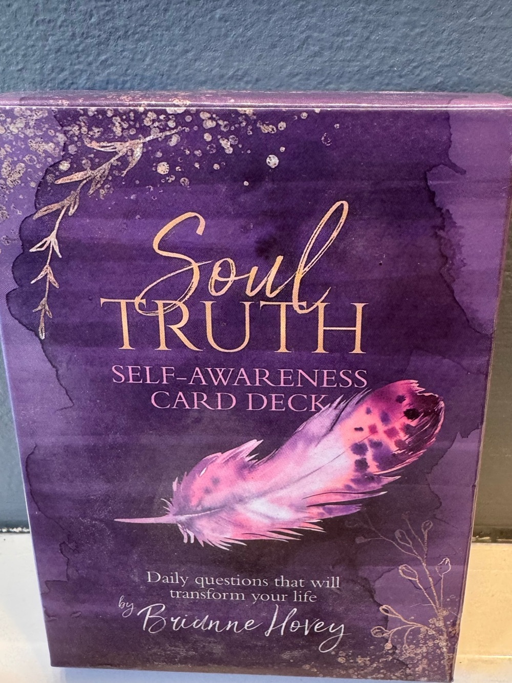 Soul Truth Self-Awareness Card Deck - Purple with Pink Feather
